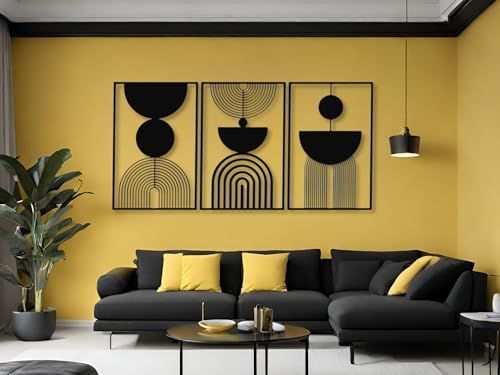 Luxury Gold & Black Geometric Wall Art