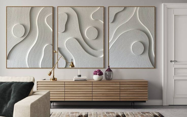 Minimalist 3D Textured Wall Art Set of 3