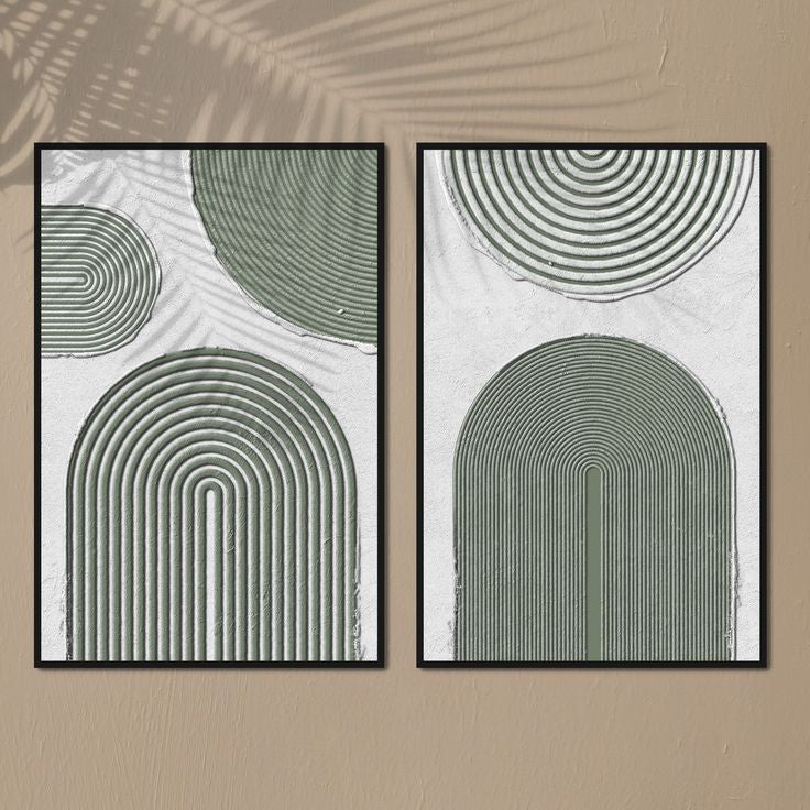 Black & Cream Minimalist Arch Wall Art Set of 3