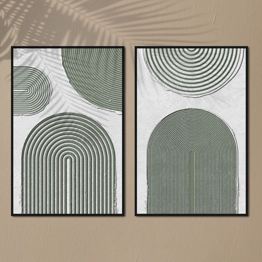 Black & Cream Minimalist Arch Wall Art Set of 3