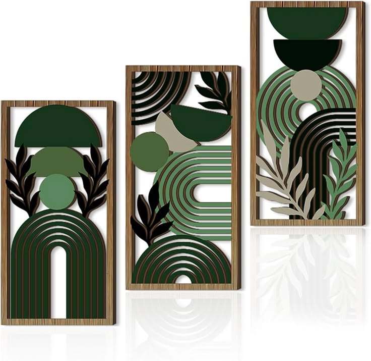 Boho Mountain Landscape Wall Art Set of 3