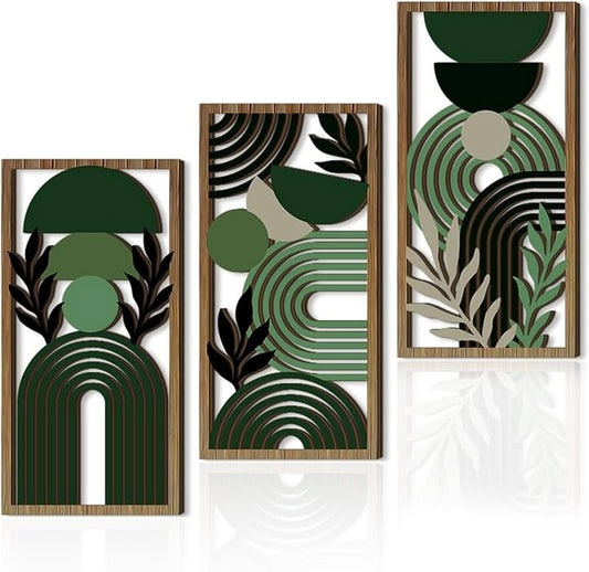 Boho Mountain Landscape Wall Art Set of 3