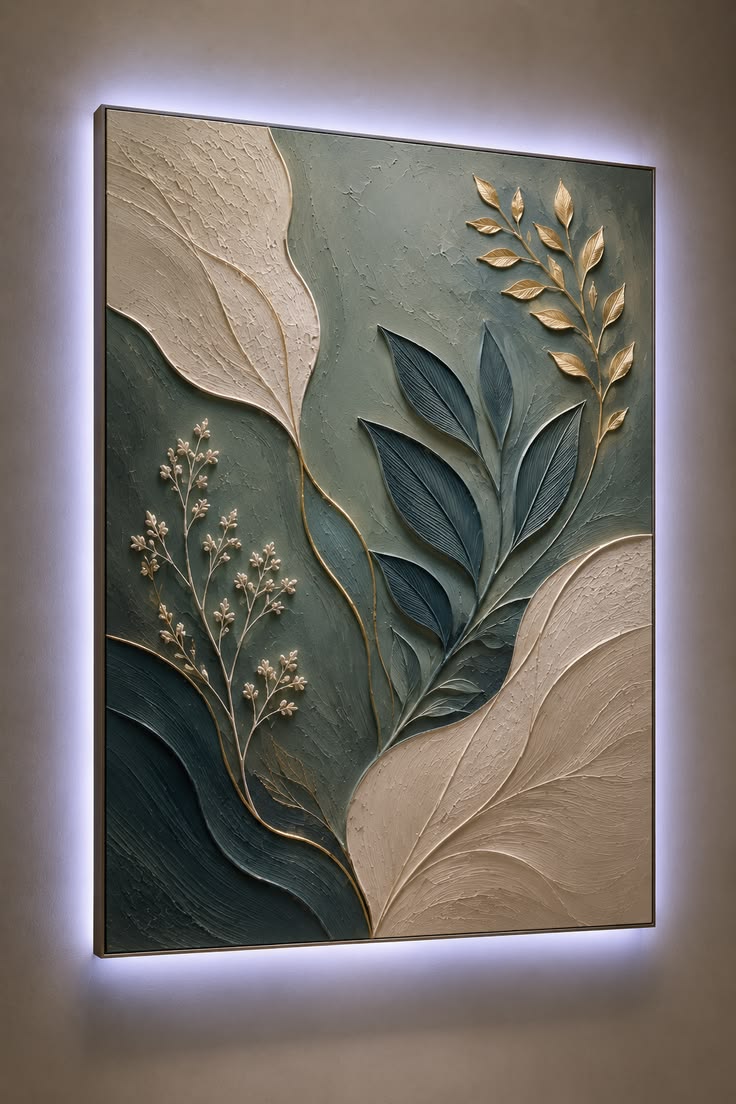 Botanical Serenity Textured Wall Art