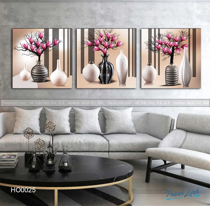 Elegant Blue Floral Wall Art – Set of 3