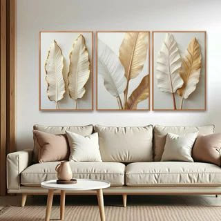 Elegant Feather Trio 3-Piece Wall Art