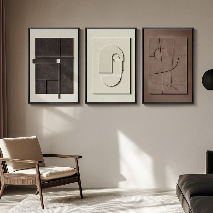 Modern Abstract 3D Wall Art Set of 3