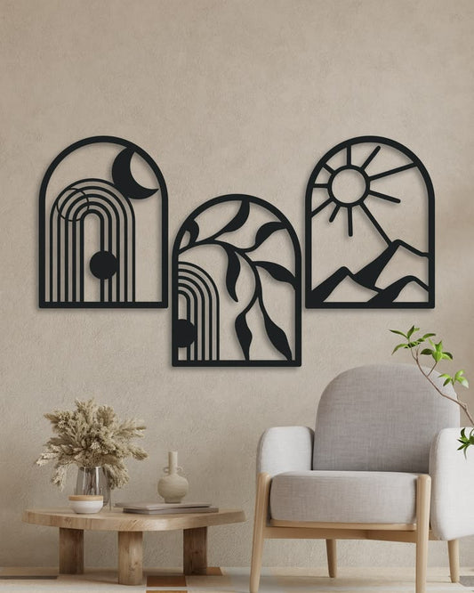 Modern Arch & Nature Metal Wall Art