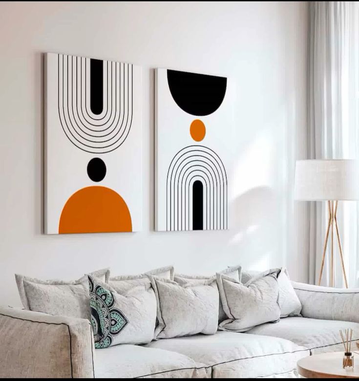 Modern Black & White Arch Wall Art Set