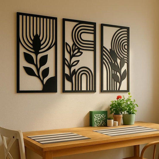 Modern Botanical Metal Panel