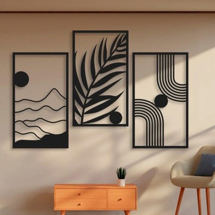 Modern Botanical & Geometric Wall Art Set