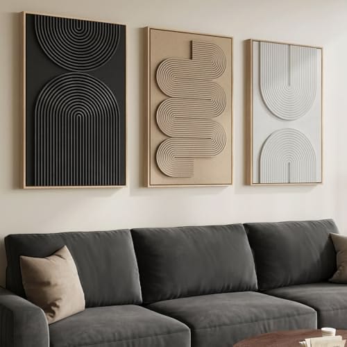 Modern Neutral Geometric Wall Art Set of 3