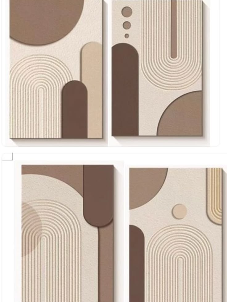 Neutral Abstract Arch & Line Wall Art Set of 4