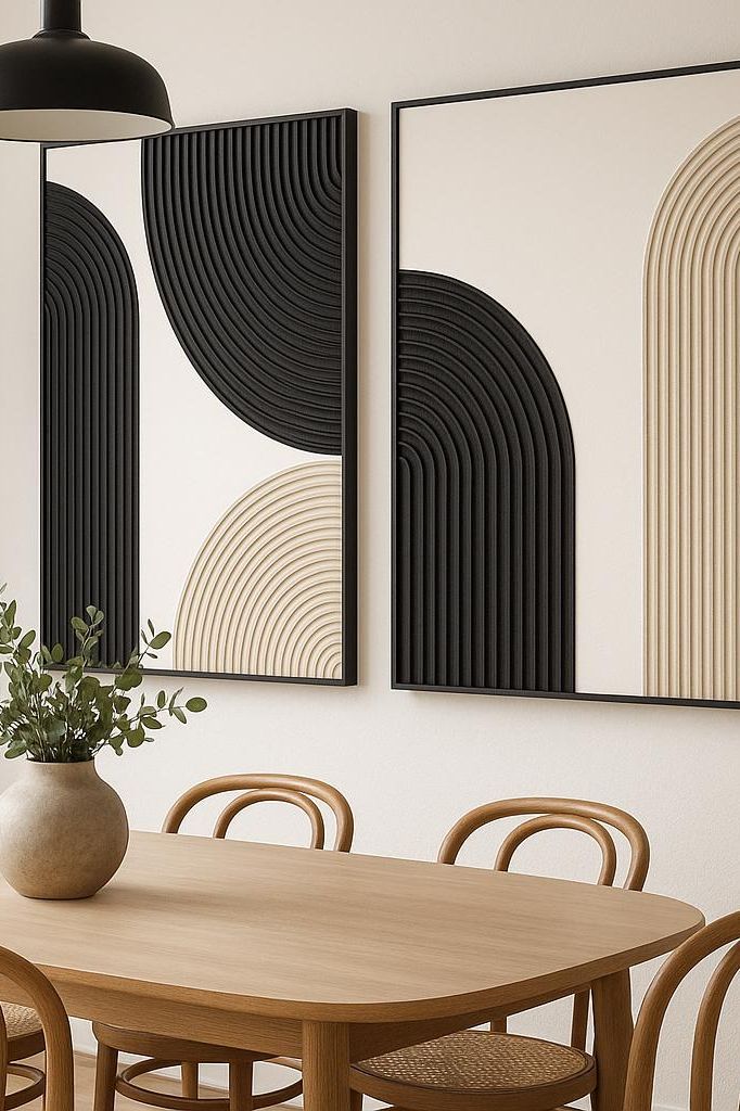 Noir & Ivory Arch Wall Art Set of 2