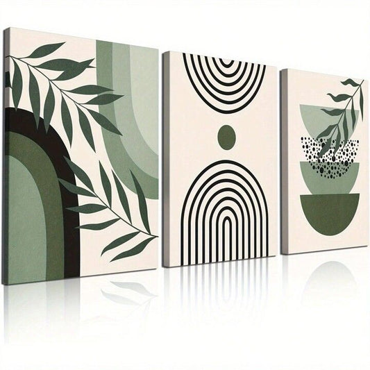 Sage Green Botanical Arch Wall Art Set of 3