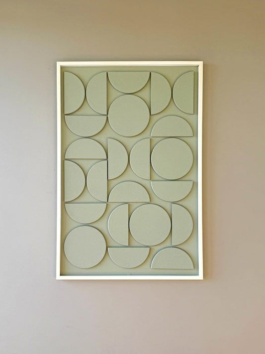 Sage Green & Beige Contemporary Geometric Wall Art Set of 3